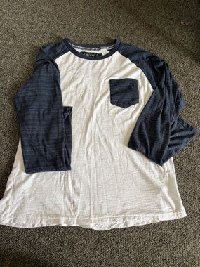 Men's Navy & White Raglan Pocket Polo Tee